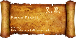 Karda Mikolt névjegykártya